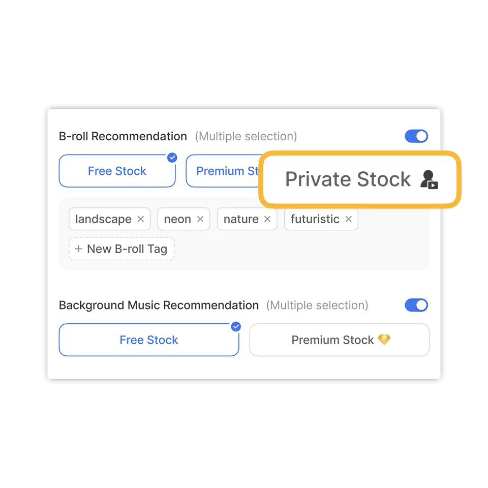 Use your own Private Stock in Visla personalized AI video creator for truly custom videos.
